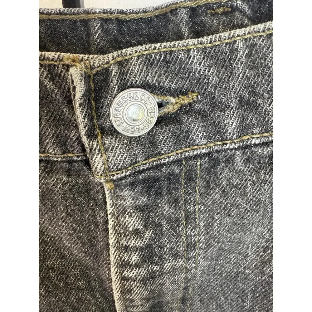 Levi’s 505 Vintage Orange Tab USA Straight Leg Denim Jeans Faded Black W34 L30